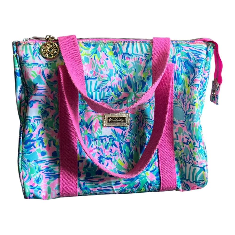 Lilly Pulitzer Vibrant Pink and Blue lunch Bag